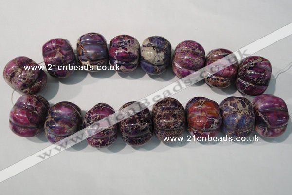 CDT702 15.5 inches 26*32mm pumpkin dyed aqua terra jasper beads