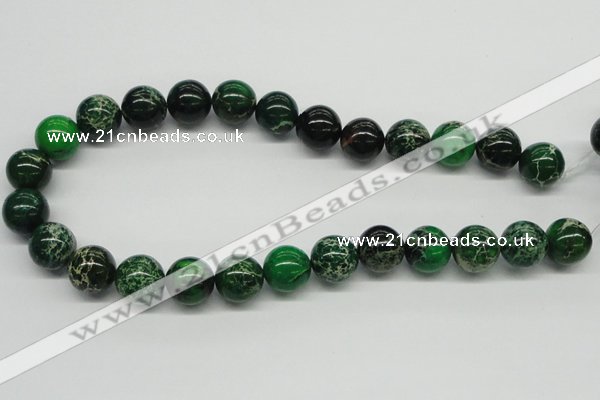 CDT71 15.5 inches 16mm round dyed aqua terra jasper beads