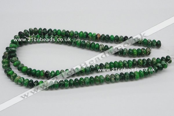 CDT72 15.5 inches 6*10mm rondelle dyed aqua terra jasper beads