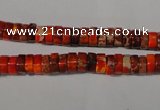 CDT733 15.5 inches 3*6mm heishi dyed aqua terra jasper beads