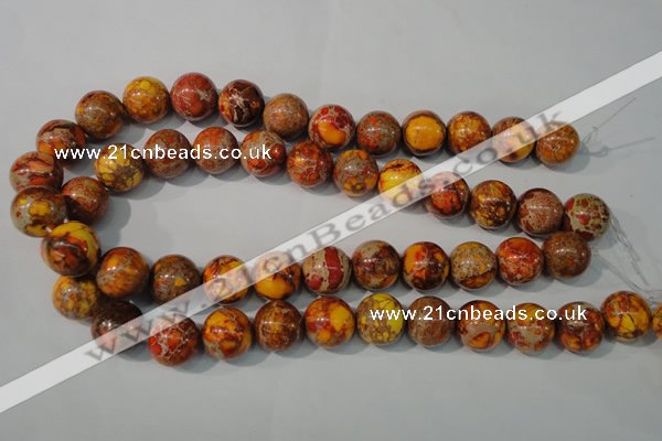 CDT742 15.5 inches 16mm round dyed aqua terra jasper beads