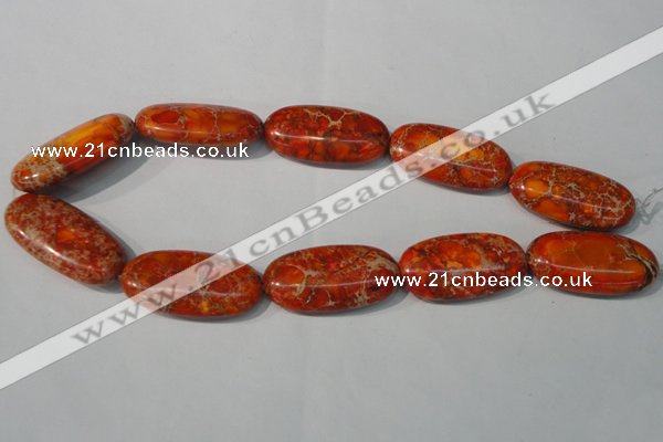 CDT752 15.5 inches 20*40mm oval dyed aqua terra jasper beads