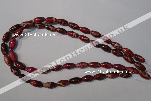 CDT778 15.5 inches 8*16mm rice dyed aqua terra jasper beads