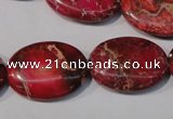 CDT783 15.5 inches 18*25mm oval dyed aqua terra jasper beads