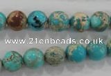 CDT803 15.5 inches 10mm round dyed aqua terra jasper beads wholesale