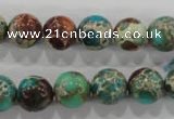 CDT804 15.5 inches 11mm round dyed aqua terra jasper beads wholesale