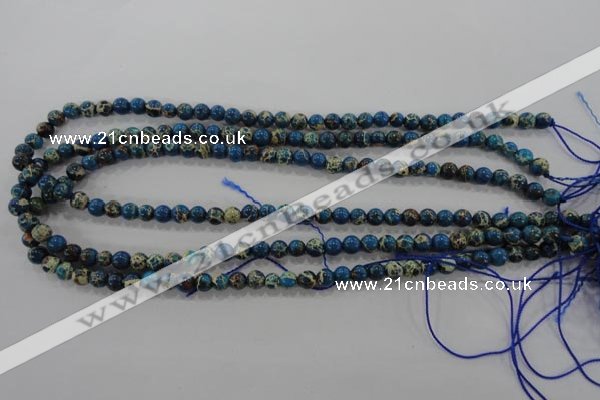 CDT811 15.5 inches 6mm round dyed aqua terra jasper beads wholesale