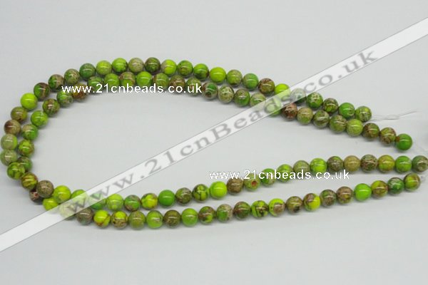 CDT83 15.5 inches 8mm round dyed aqua terra jasper beads