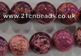 CDT836 15.5 inches 15mm round dyed aqua terra jasper beads wholesale