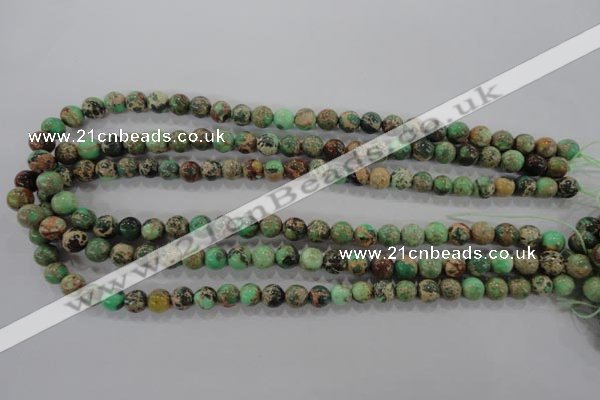 CDT851 15.5 inches 6mm round dyed aqua terra jasper beads wholesale