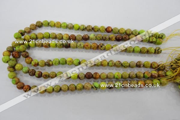 CDT864 15.5 inches 12mm round dyed aqua terra jasper beads wholesale