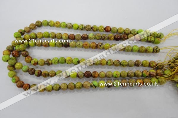 CDT864 15.5 inches 12mm round dyed aqua terra jasper beads wholesale