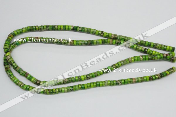CDT88 15.5 inches 4*6mm roundel dyed aqua terra jasper beads