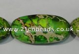 CDT942 15.5 inches 30*40mm oval dyed aqua terra jasper beads