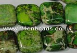 CDT946 15.5 inches 18*18mm square dyed aqua terra jasper beads