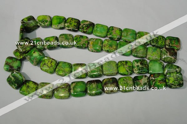 CDT946 15.5 inches 18*18mm square dyed aqua terra jasper beads