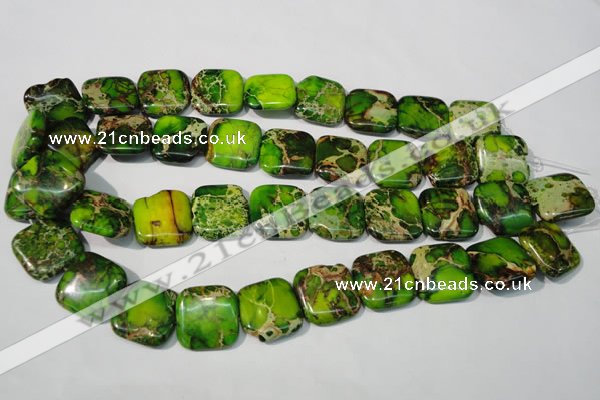 CDT947 15.5 inches 20*20mm square dyed aqua terra jasper beads