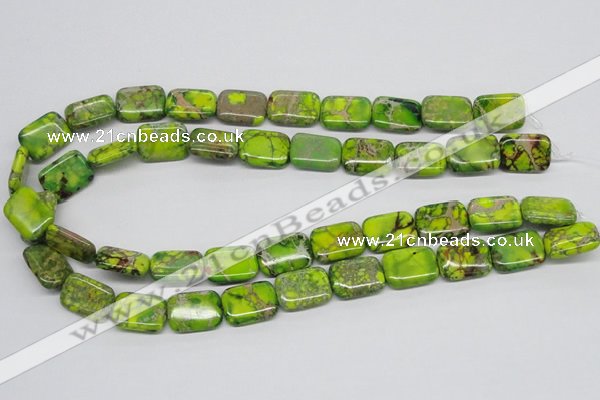 CDT95 15.5 inches 13*18mm rectangle dyed aqua terra jasper beads