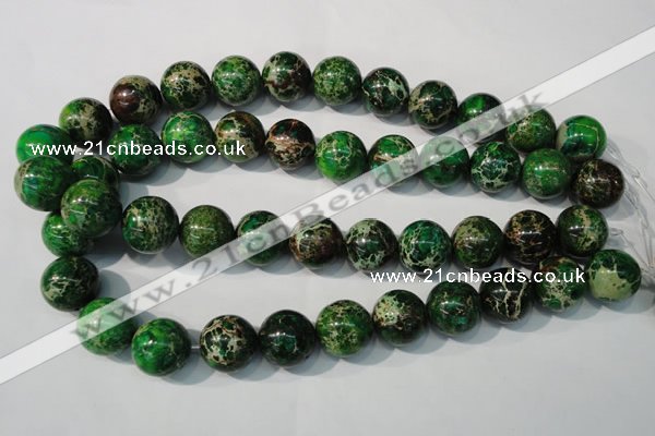 CDT958 15.5 inches 18mm round dyed aqua terra jasper beads