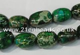 CDT960 15.5 inches 10*13mm nuggets dyed aqua terra jasper beads