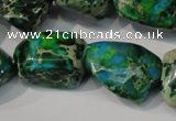 CDT961 15.5 inches 18*20mm nuggets dyed aqua terra jasper beads