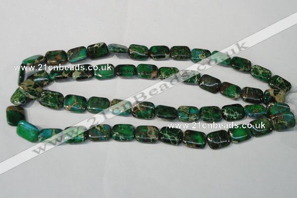 CDT974 15.5 inches 12*16mm rectangle dyed aqua terra jasper beads