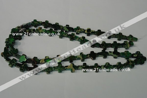 CDT978 15.5 inches 12*16mm cross dyed aqua terra jasper beads