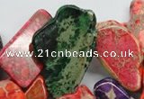 CDT983 15 inches 15*30mm – 26*55mm freeform dyed aqua terra jasper beads