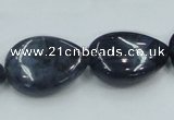 CDU03 15.5 inches 18*25mm flat teardrop natural blue dumortierite beads