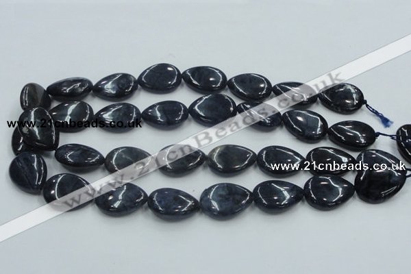 CDU03 15.5 inches 18*25mm flat teardrop natural blue dumortierite beads