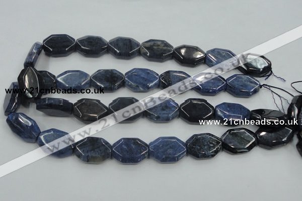 CDU06 15.5 inches 18*25mm octagonal natural blue dumortierite beads