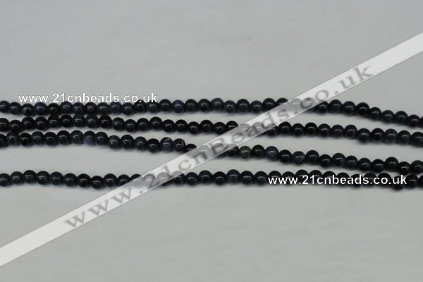 CDU100 15.5 inches 4mm round blue dumortierite beads wholesale