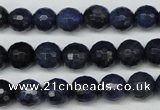 CDU111 15.5 inches 6mm faceted round blue dumortierite beads