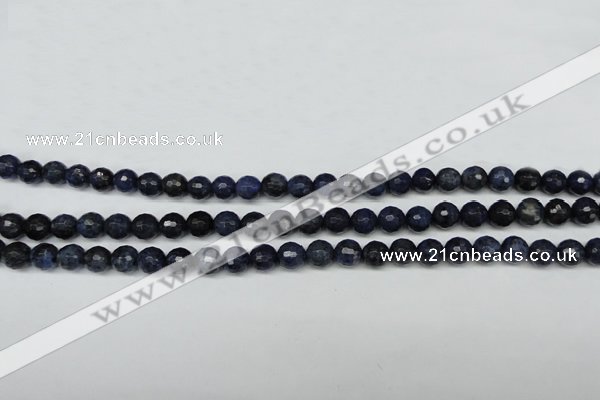 CDU111 15.5 inches 6mm faceted round blue dumortierite beads