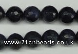 CDU112 15.5 inches 8mm faceted round blue dumortierite beads