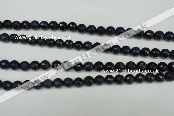 CDU112 15.5 inches 8mm faceted round blue dumortierite beads