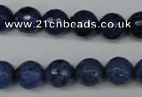 CDU113 15.5 inches 10mm faceted round blue dumortierite beads