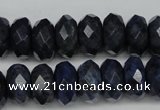 CDU120 15.5 inches 6*10mm faceted rondelle blue dumortierite beads
