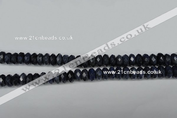 CDU120 15.5 inches 6*10mm faceted rondelle blue dumortierite beads