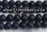 CDU200 15.5 inches 4mm round matte blue dumortierite beads