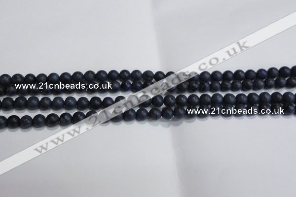 CDU200 15.5 inches 4mm round matte blue dumortierite beads