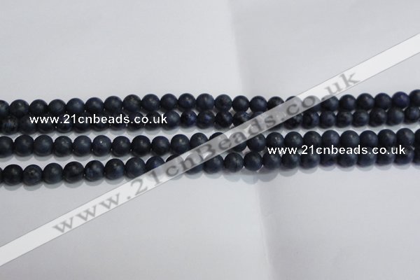 CDU201 15.5 inches 6mm round matte blue dumortierite beads