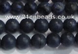 CDU202 15.5 inches 8mm round matte blue dumortierite beads