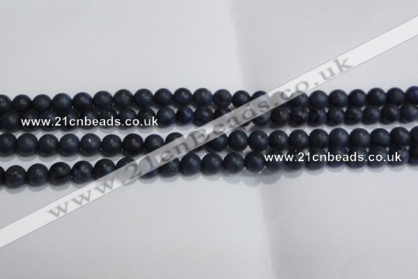 CDU202 15.5 inches 8mm round matte blue dumortierite beads