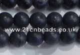 CDU203 15.5 inches 10mm round matte blue dumortierite beads