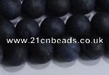 CDU204 15.5 inches 12mm round matte blue dumortierite beads