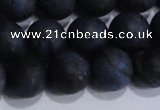 CDU205 15.5 inches 14mm round matte blue dumortierite beads