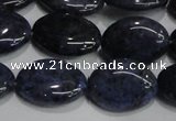 CDU212 15.5 inches 13*18mm oval matte blue dumortierite beads