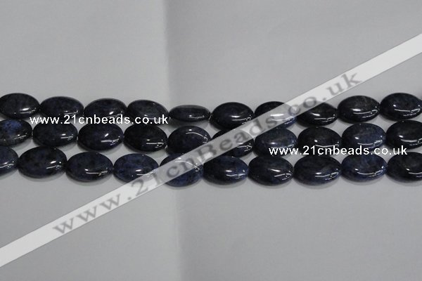 CDU212 15.5 inches 13*18mm oval matte blue dumortierite beads