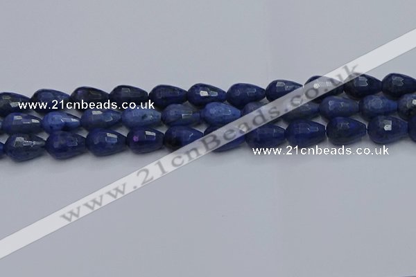 CDU214 15.5 inches 10*15mm faceted teardrop blue dumortierite beads